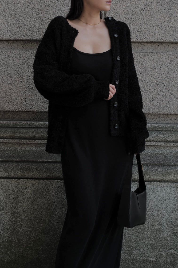 Poodle knit cardigan / プードルニット カーディガン (ブラック)