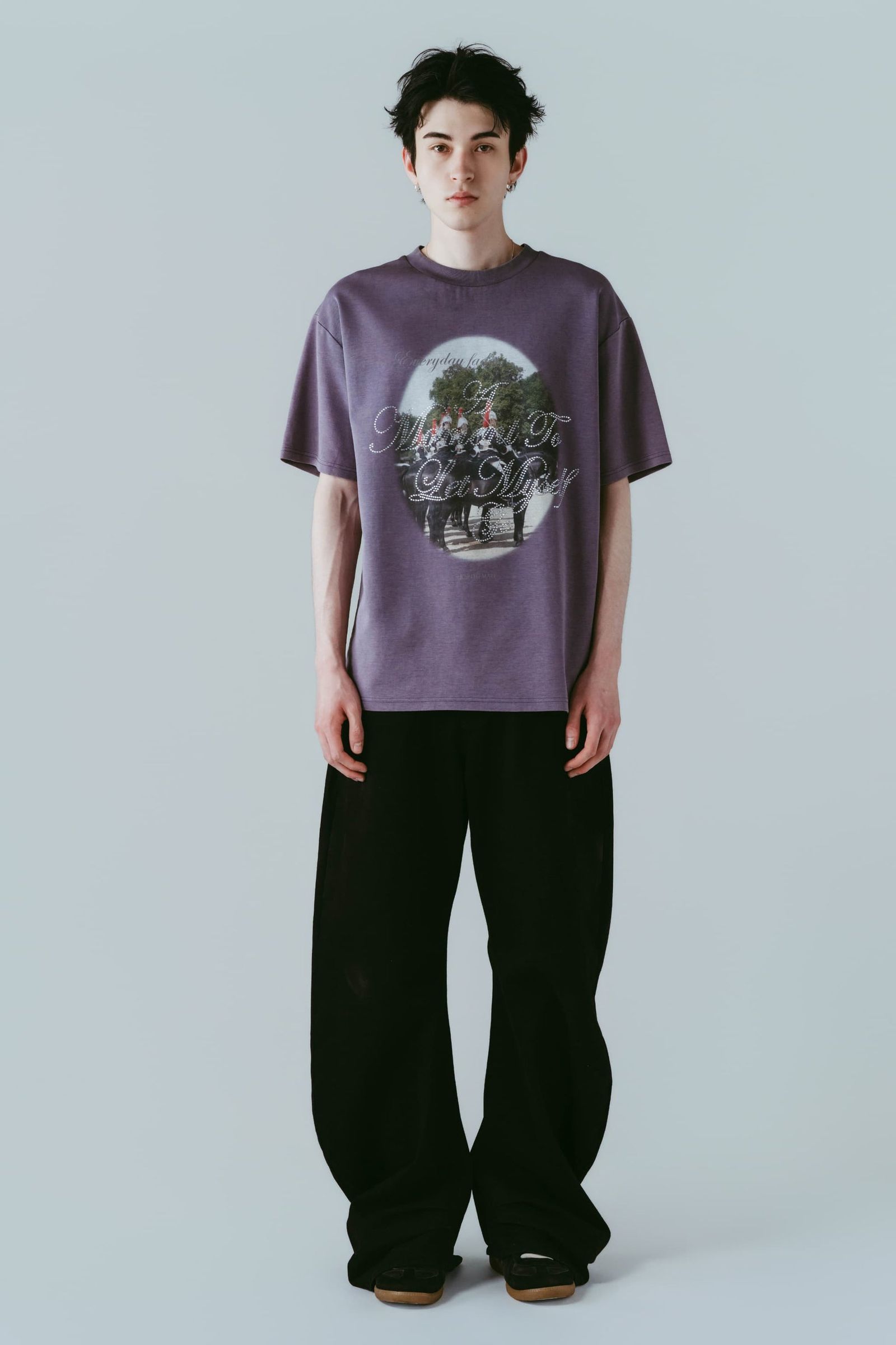 ラインストーングラフィックTシャツ (パープル) rhinestone graphic tee(unisex) (Purple) /  26SS