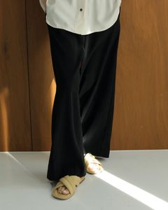 Georgette Rough Pant / ジョーゼット ラフパンツ (ブラック)