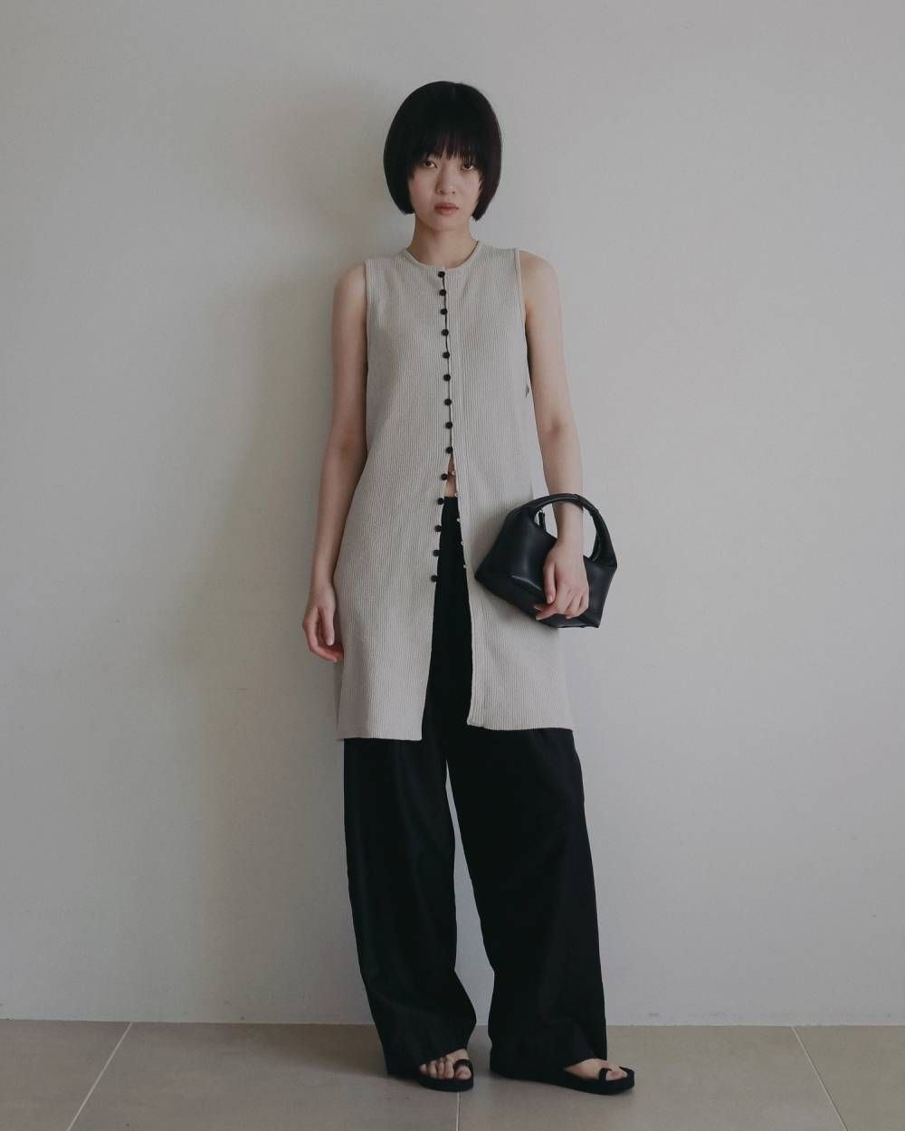 ワンハンドル レザーバッグ (ブラック) Onehandle Leather Bag (Black) / 26SS