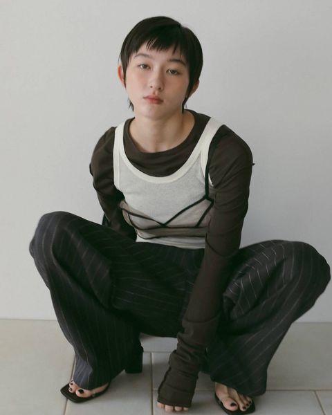 Sheer Long T-Shirts (Brown) / シアーロングスリーブ Tシャツ (ブラウン) / 26SS