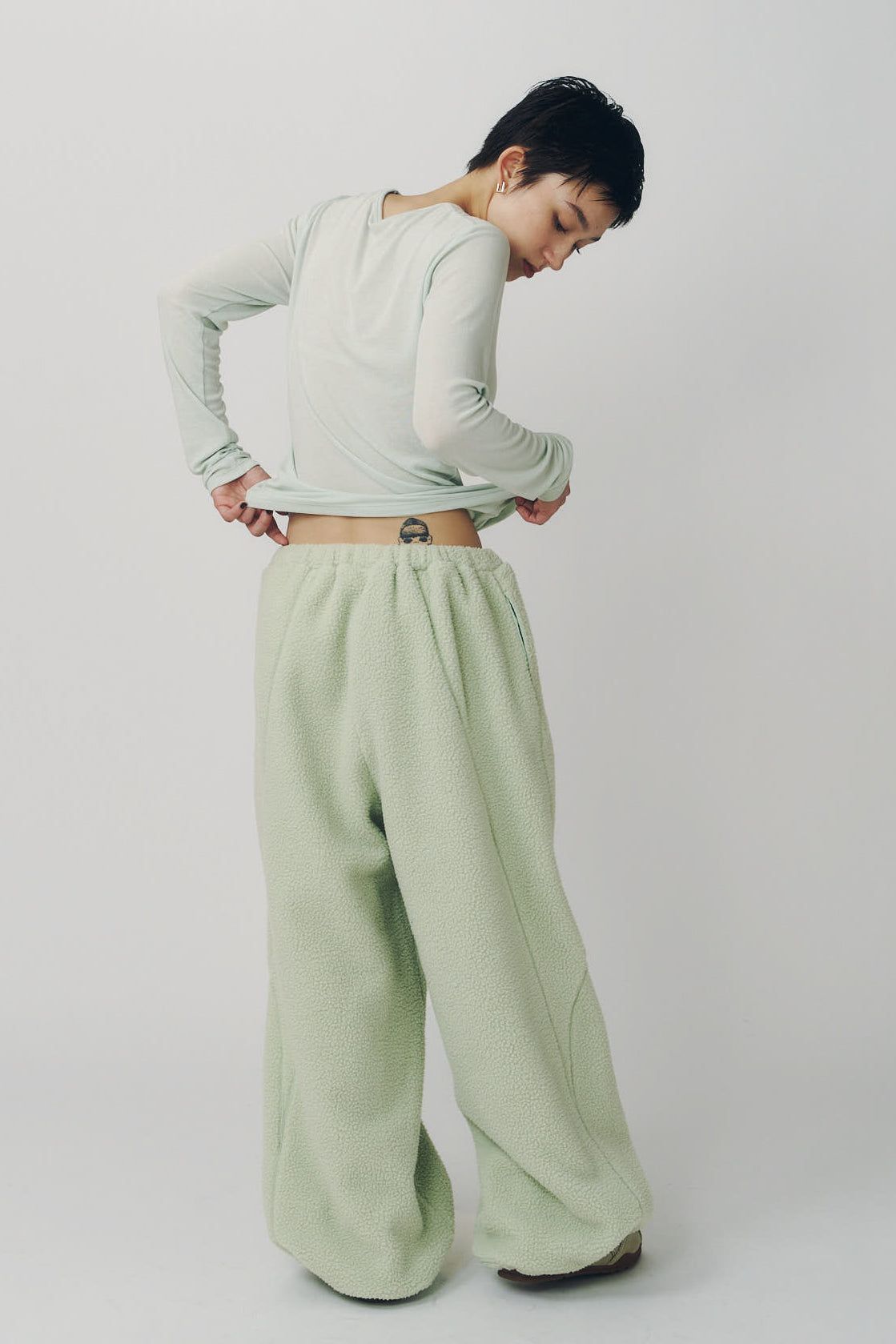 ボアパンツ (ミント) switching boa pants(unisex) (Mint) / 26AW