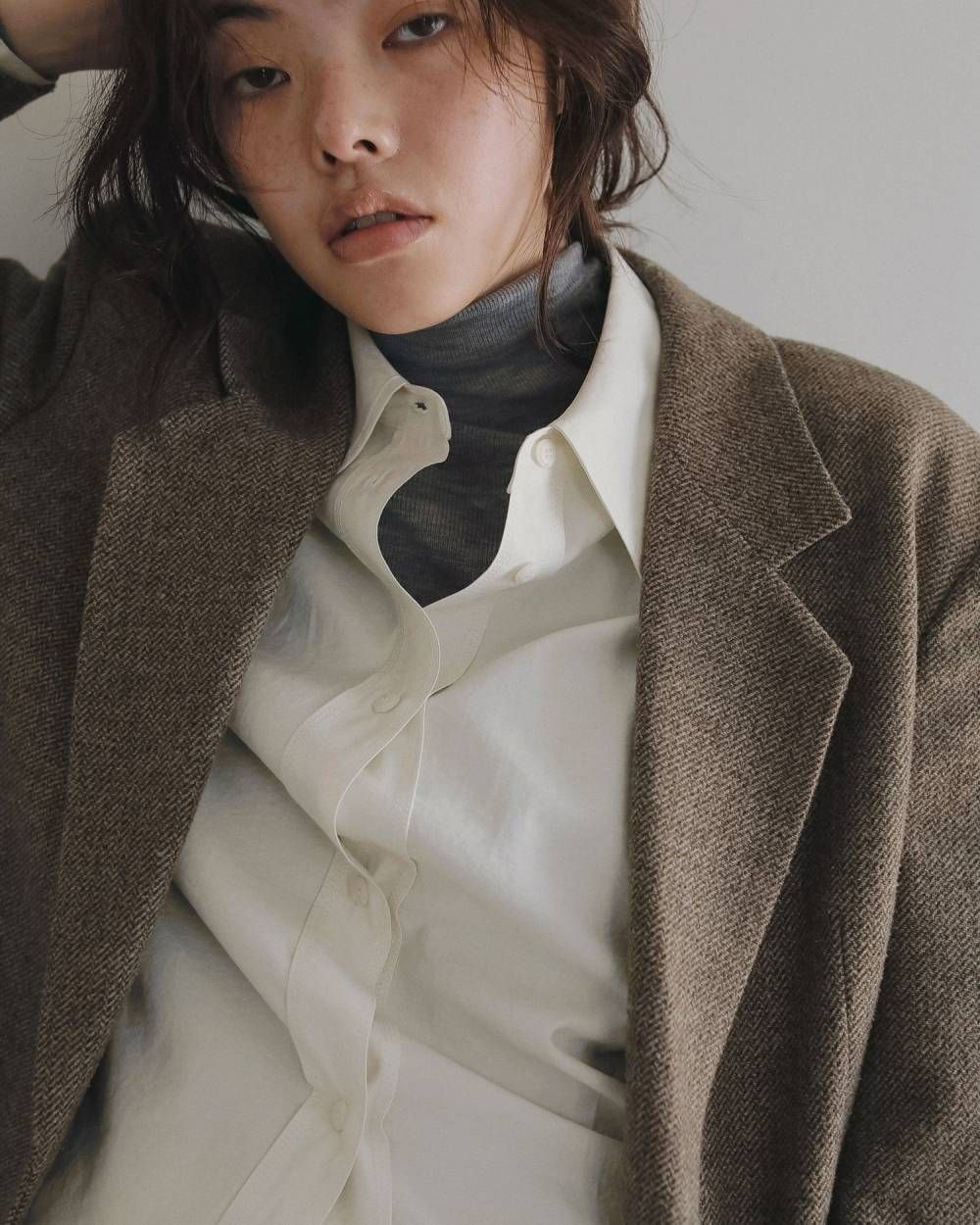 ヘリンボーン ウール ジャケット (ベージュ) Herringbone Wool Jacket (Beige) /  26AW