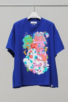 SPRAYPAINT BIG TEE / スプレーペイントビッグTシャツ (ブルー)
