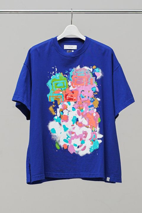 SPRAYPAINT BIG TEE / スプレーペイントビッグTシャツ (ブルー)