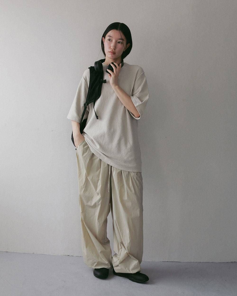 シアー ナイロンパンツ (オートミール) Sheer Nylon Pants (Oatmeal) / 27SS