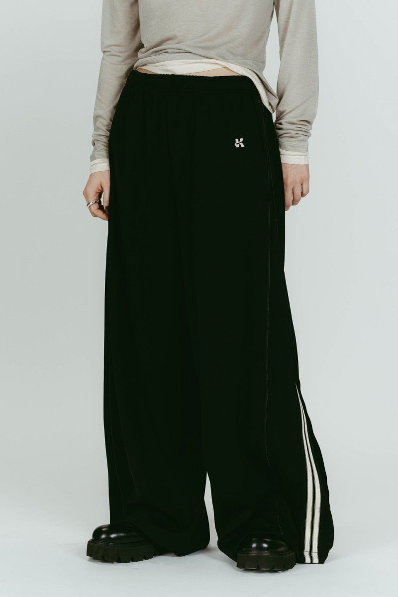 zip-up track pants(unisex) (Black) / ジップアップ トラックパンツ (ブラック) / 26SS
