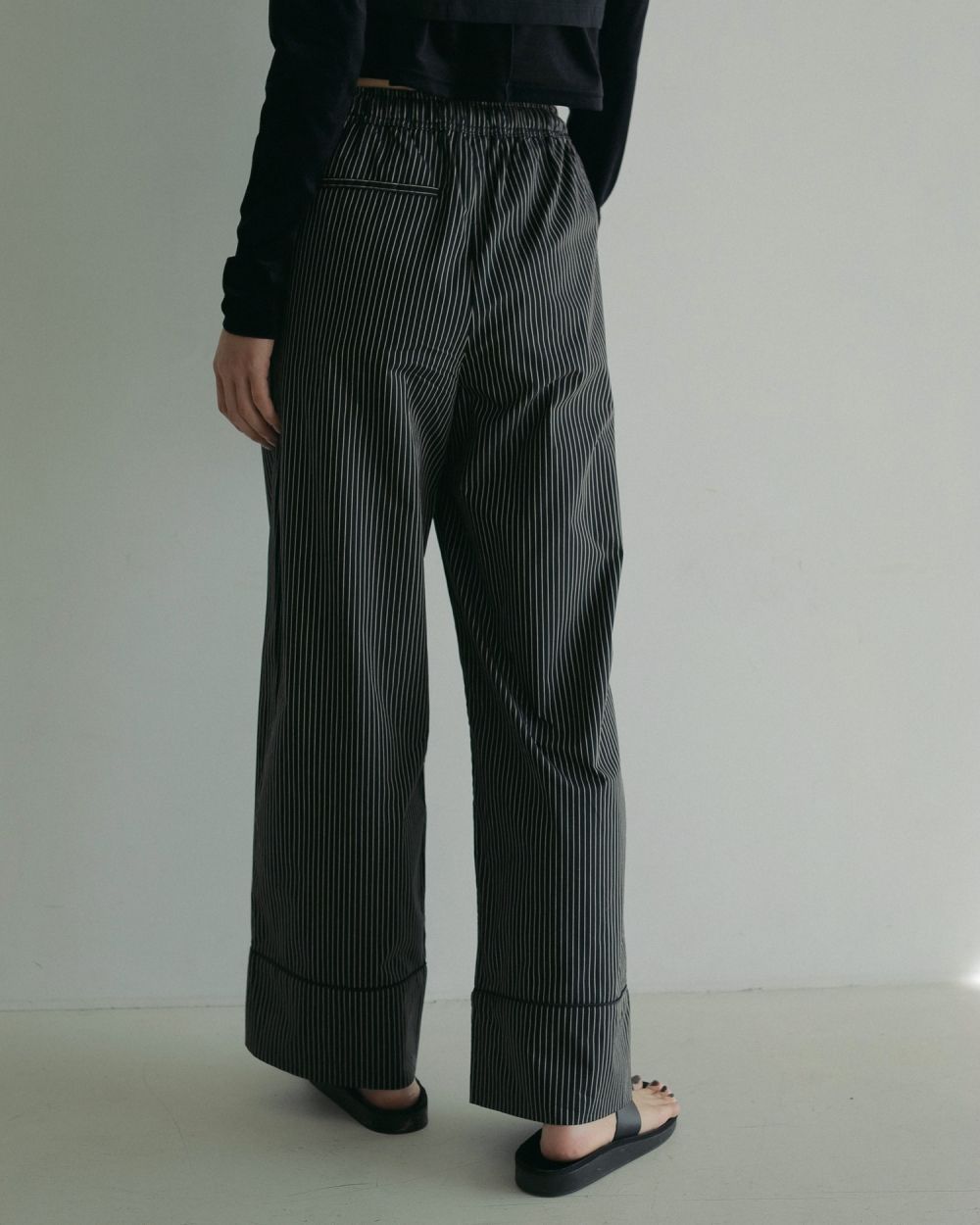 Stripe Pajamas Pants / ストライプ パジャマパンツ (ブラック)