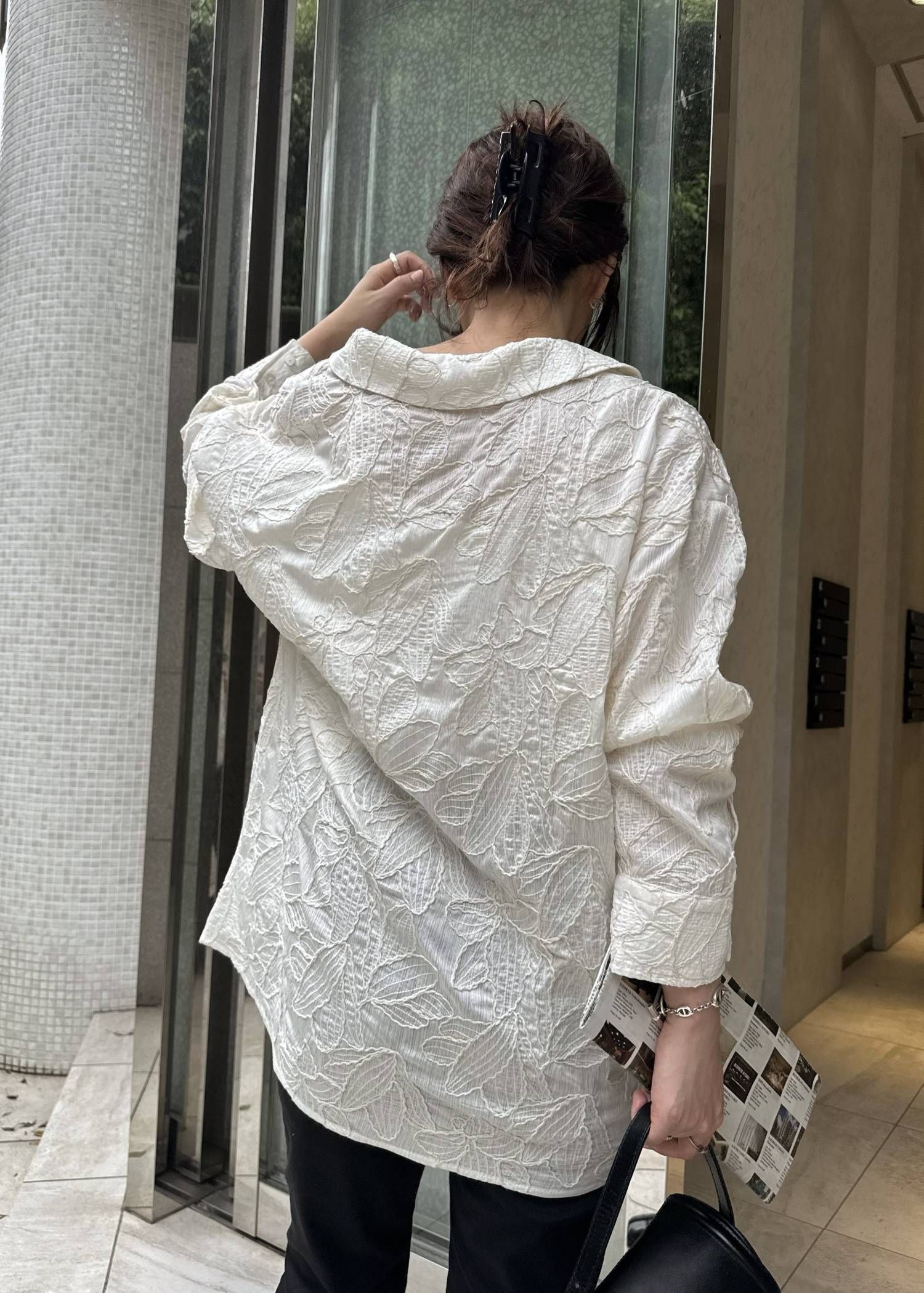 エンブロイダリー リラックス シャツ (アイボリー) thread embroidery relax SH (Ivory) /  26SS