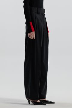 ツイル2タック ハイウエストパンツ (ブラック) TWILL / 2-TUCK HIGH-WAIST PANTS (Black) / 26AW
