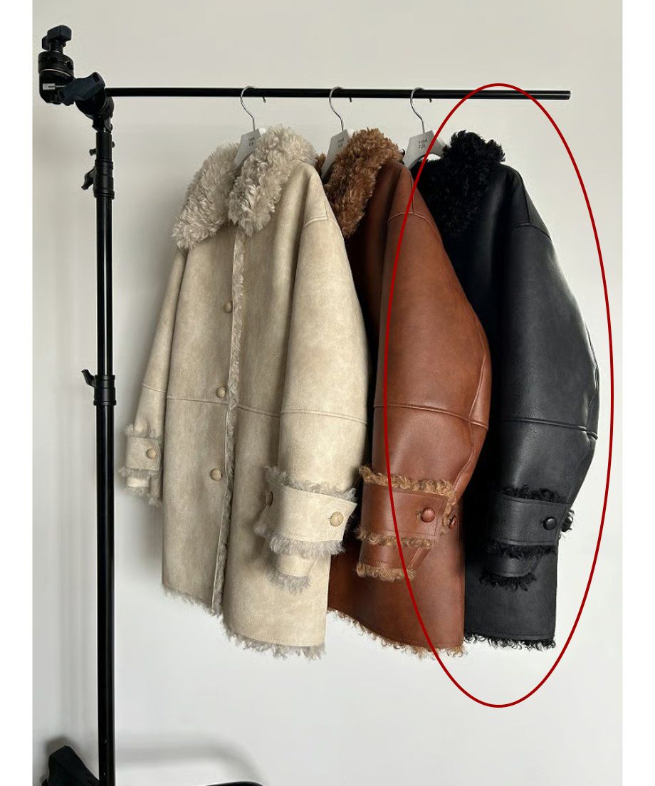 Vintage Like Fake Mouton Reversible Coat (ブラック) / ヴィンテージライクムートン リバーシブルファーコート / エコファー / フェイクファー