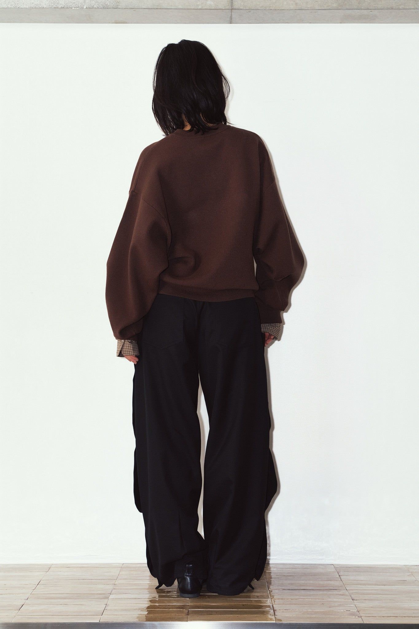 【UNISEXサイズ】2ウェイ ノームコア ニット (ブラウン) 2way cuffs normcore knit(unisex) (Brown) / 26AW