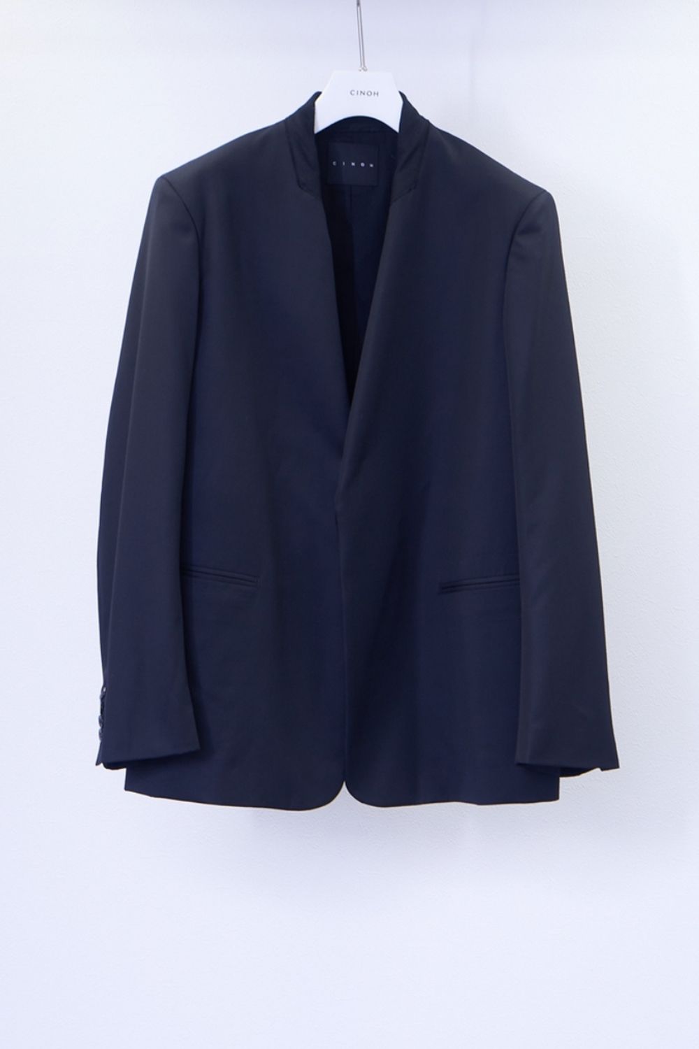 n8m1f5-jk07-collarless wool jacket オファー ノーカラーウールジャケット