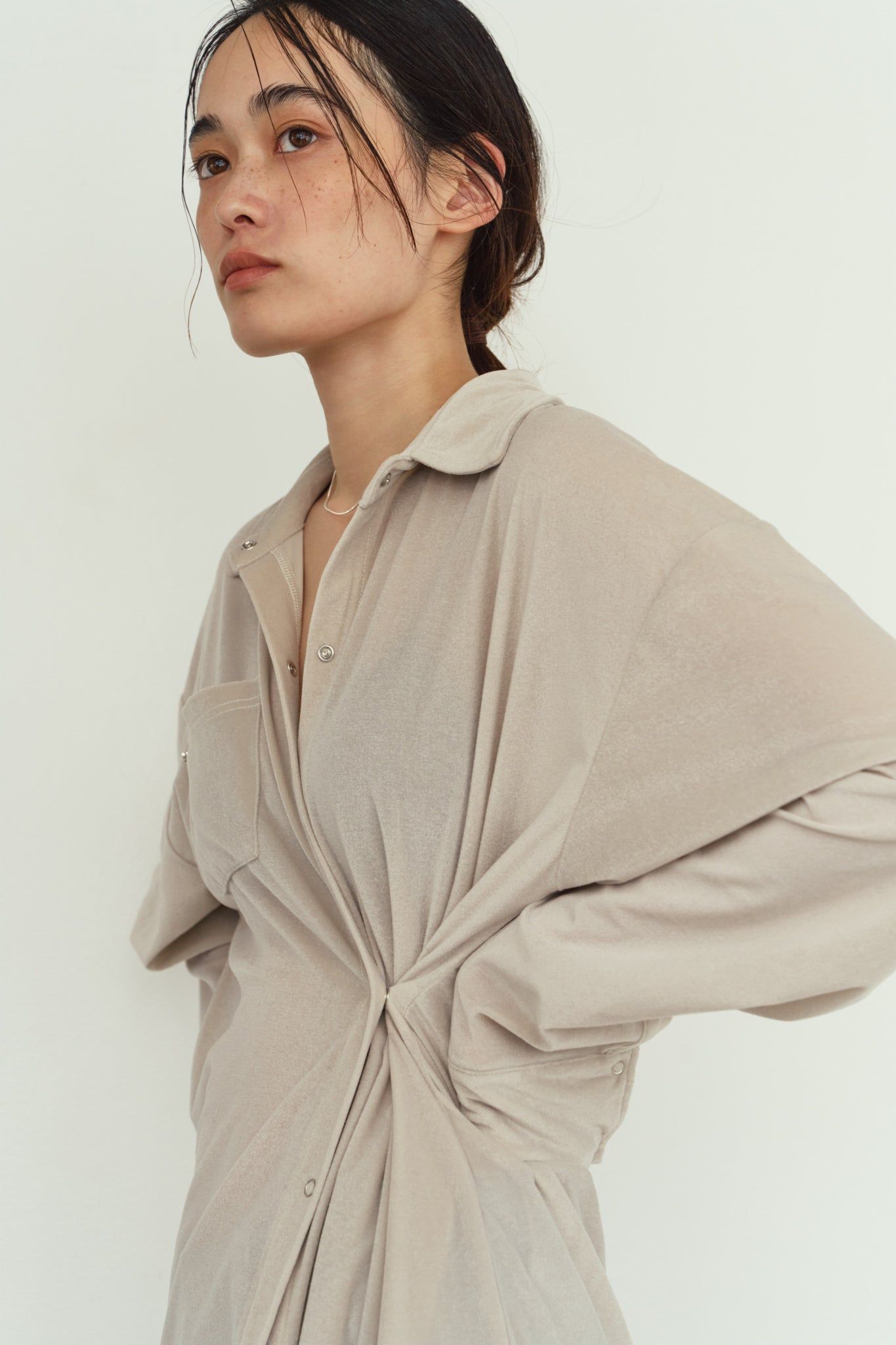 2ウェイ ベロアシャツ (ライトグレー) 2way velour shirt (Lightgray) / 26AW
