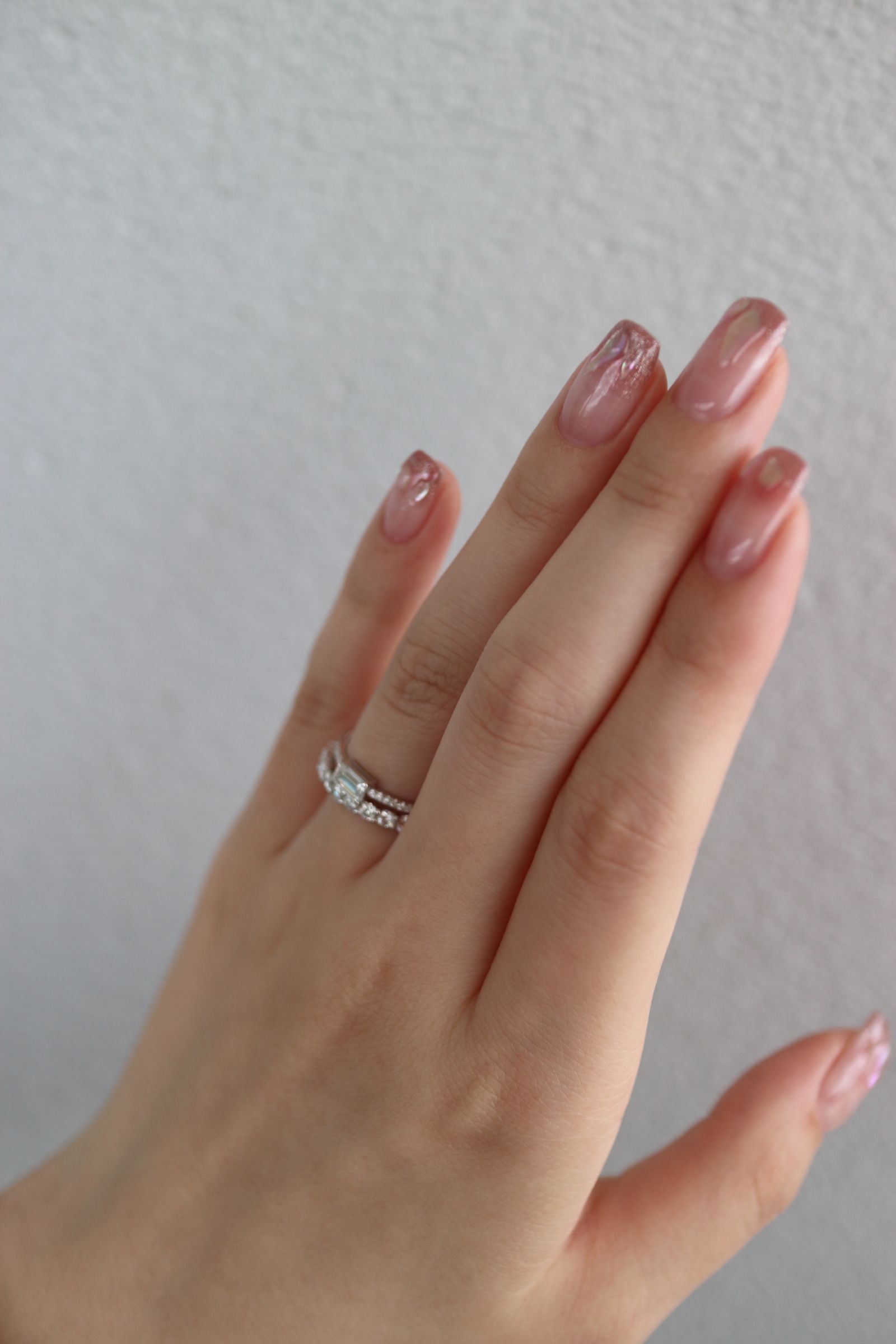 EMERALD MOISSANITE FULL ETERNITY RING SIDE ver (PINKY) / エメラルド モアサナイト フル エタニティ リング サイド バージョン【ピンキー】K10/K18 (ホワイトゴールド)