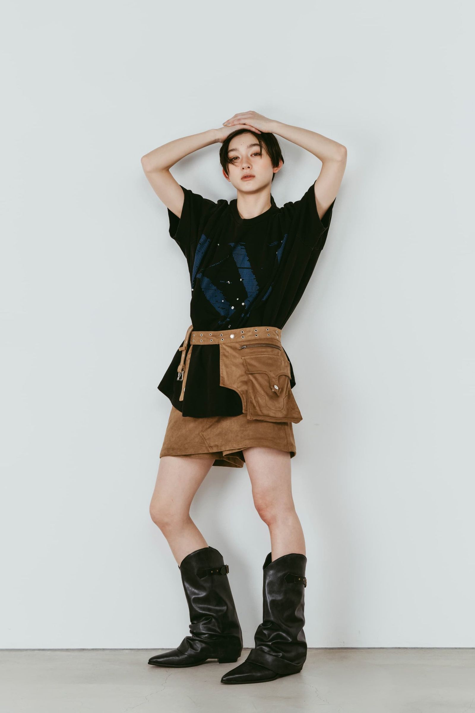 レイヤード スエードスコート (ブラウン) layered suede skort (Brown) /  26SS