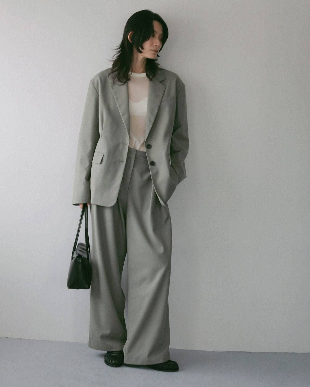 ツイル タックワイドパンツ (オリーブ) Twill Tuck Widepants (Olive) / 27SS