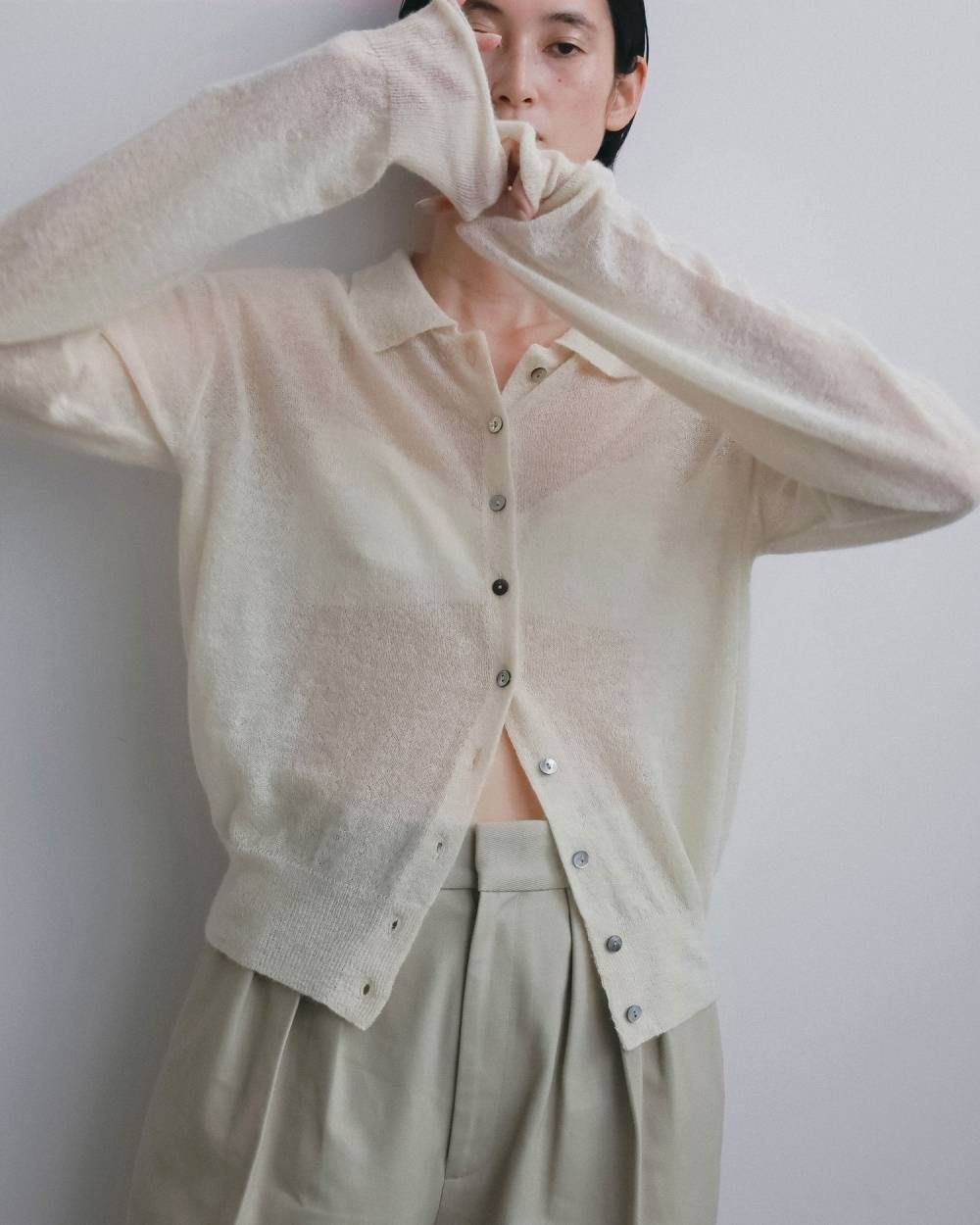 オーバーニットシャツ (アイボリー) Over Knit Shirts (Ivory) / 26AW 【6月29日まで期間限定予約】