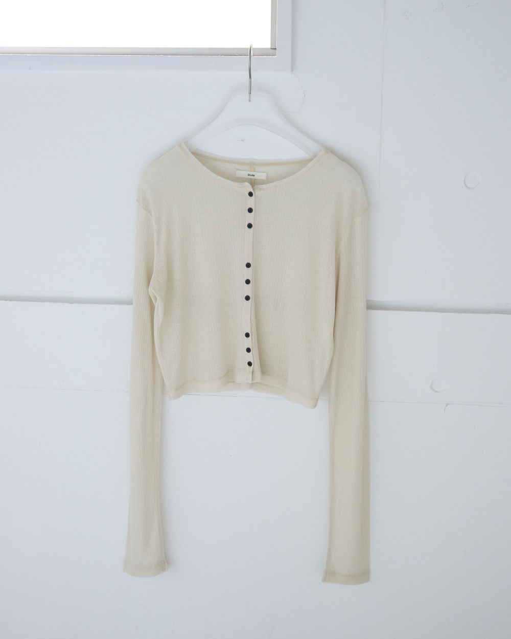 【25AW】Sheer Rib Cardigan / シアーリブカーディガン (アイボリー)