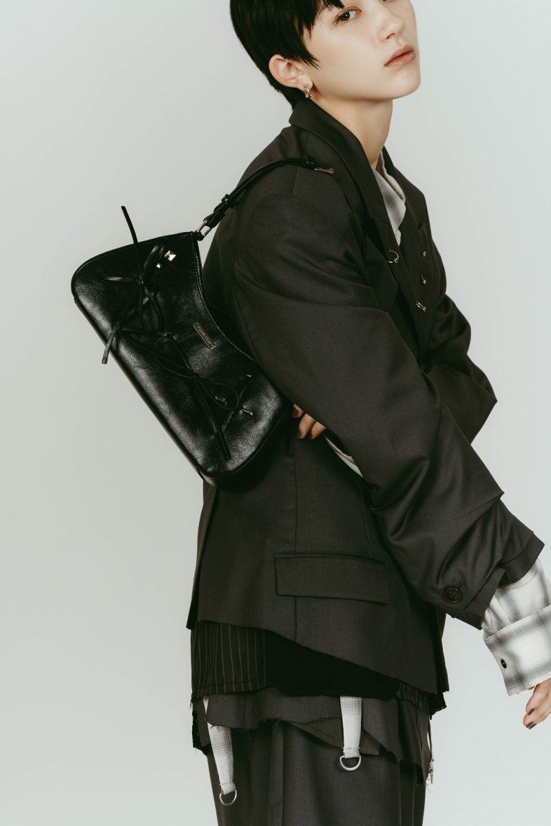 ribbon accent bag (Black) / リボンアクセントバッグ (ブラック) / 26SS