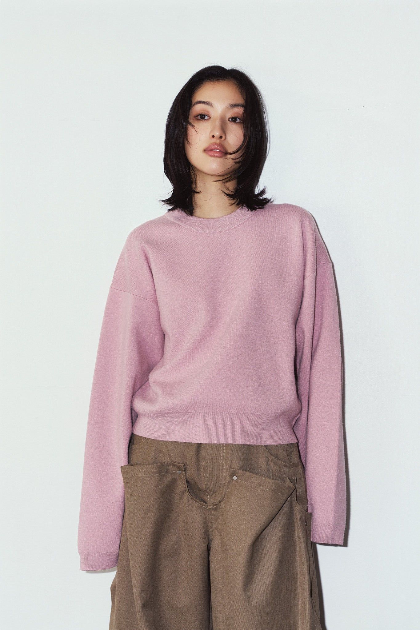 【LADIESサイズ】2ウェイ ノームコア ニット (ピンク) 2way cuffs normcore knit (Pink) / 26AW