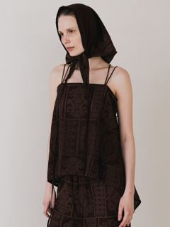 【25SS】CUTWORK LACE CAMI / カットワーク レースキャミソール (ブラウン)