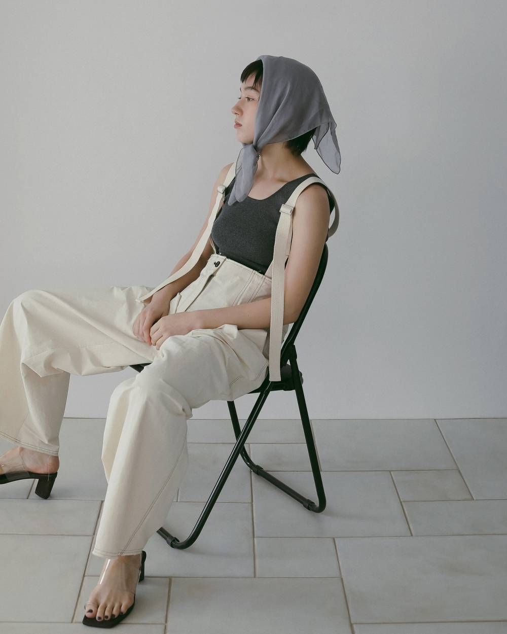 サスペンダー ワイドパンツ (アイボリー) Suspenders Wide Pants (アイボリー) / 26SS