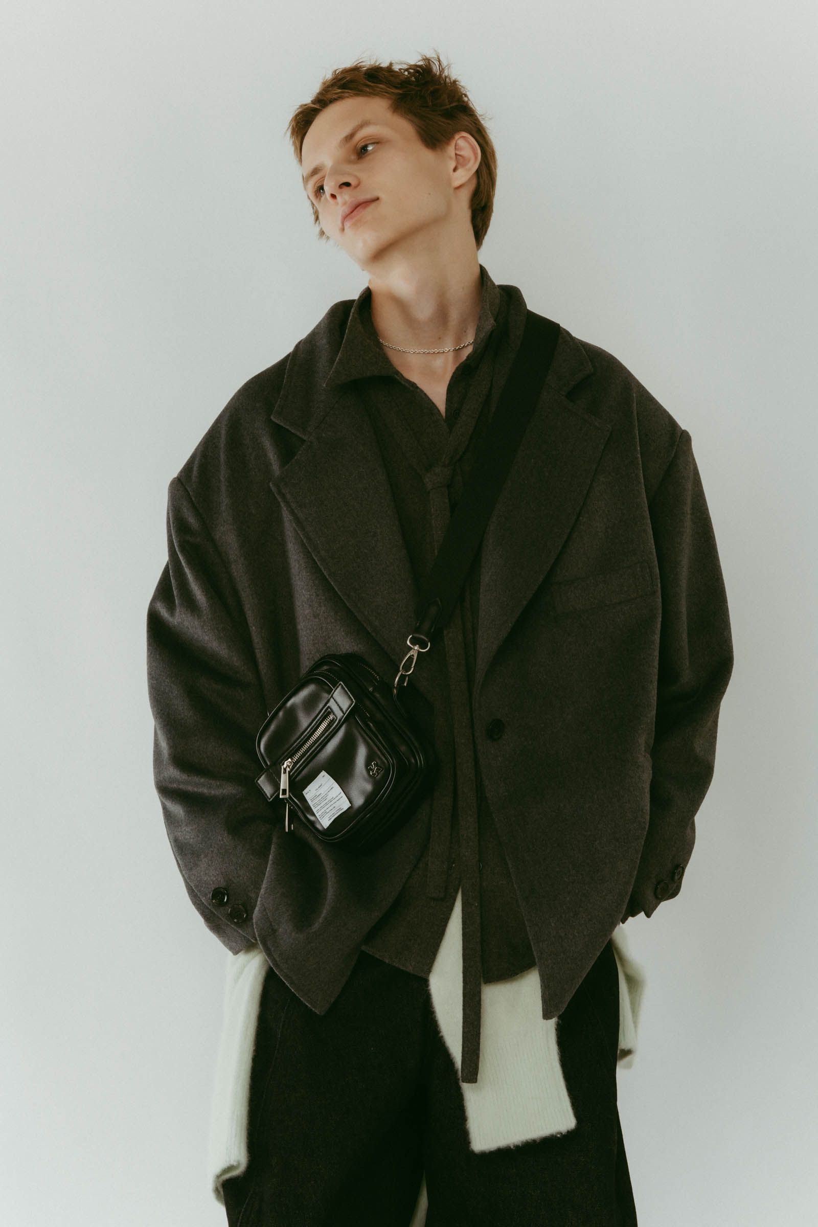 muffler overlay jacket(unisex) / マフラー オーバージャケット (グレー) / 25AW