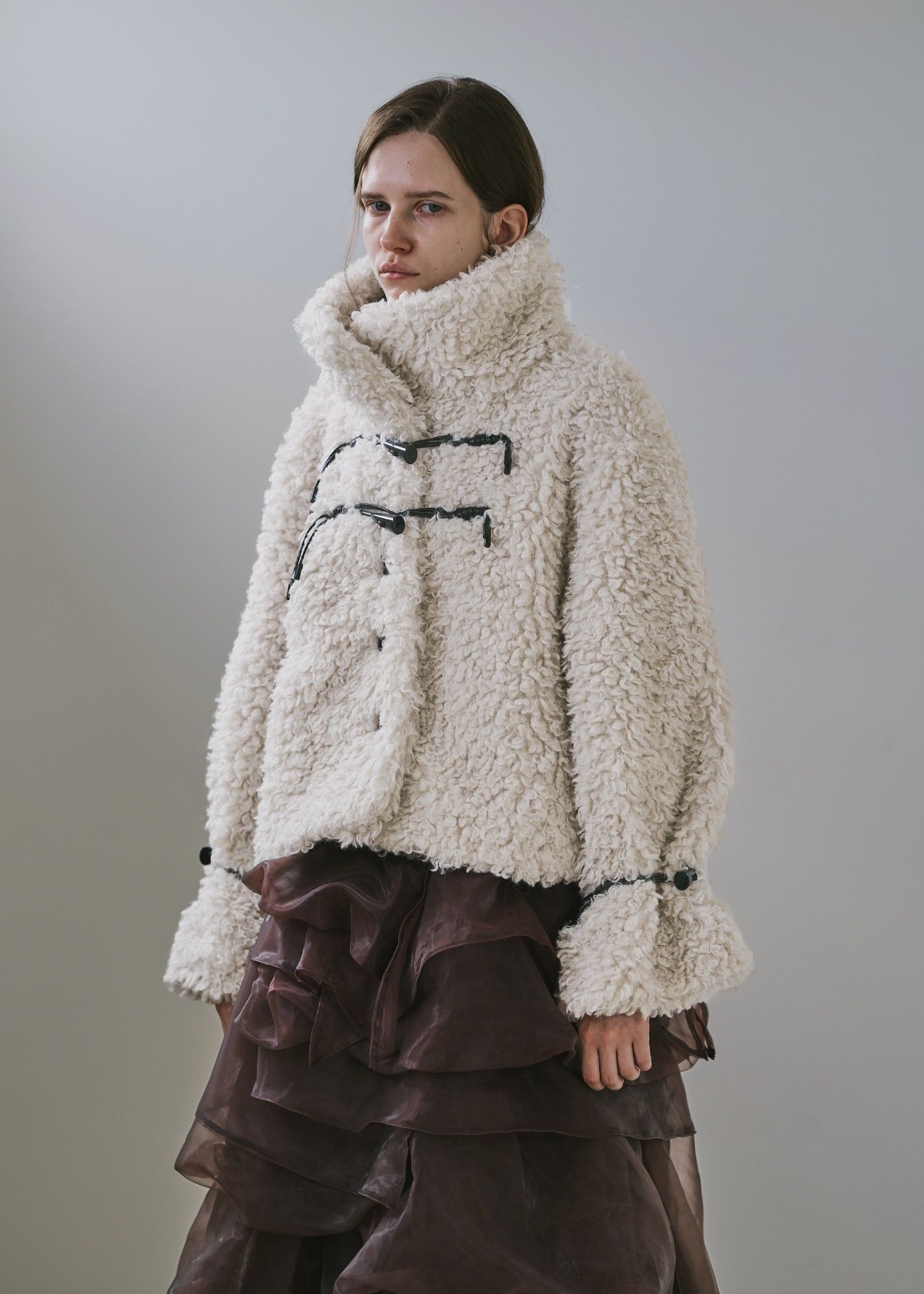 poodle fur cord toggle short JK / プードルファー トグルショートジャケットコート (シェル) / 25AW