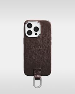 iPhone カラビナレザーケース (ダークブラウン)