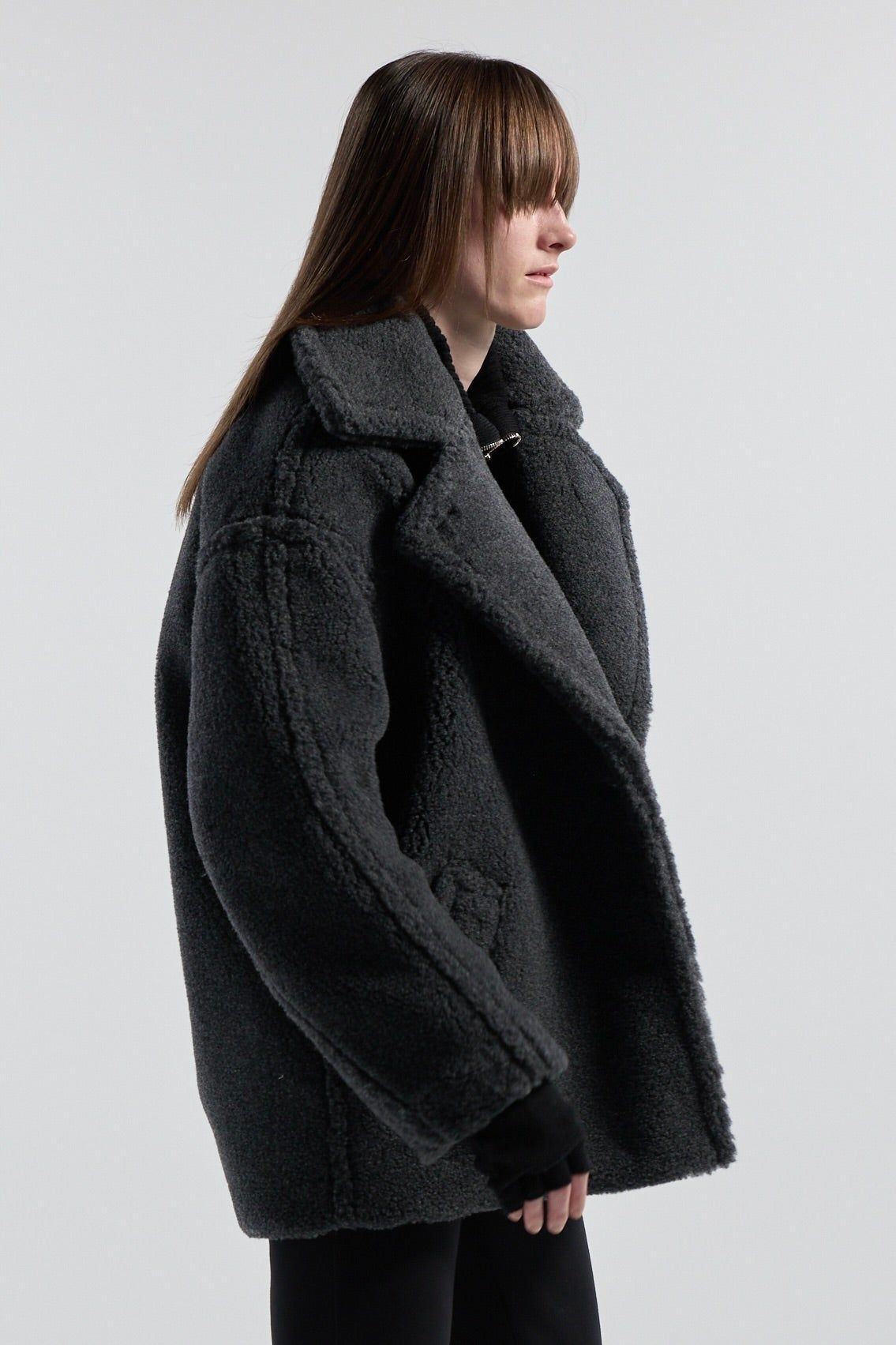 コクーン ミドル ボアコート (チャコールグレー) COCOON MID BOA COAT (Cgray) / 26AW