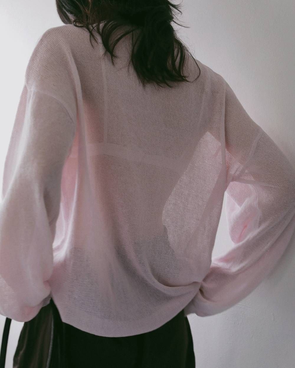 コットンリネン ルーズニット (ピンク) Cottonlinen Loose Knit (Pink) / 27SS