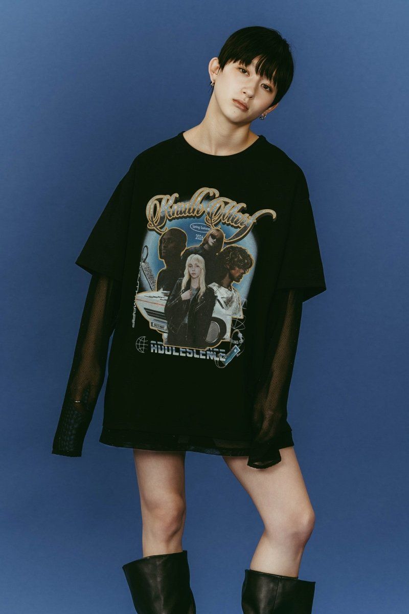 AI future layered t-shirt(unisex) (Black) / レイヤードTシャツ (ブラック) / 26SS