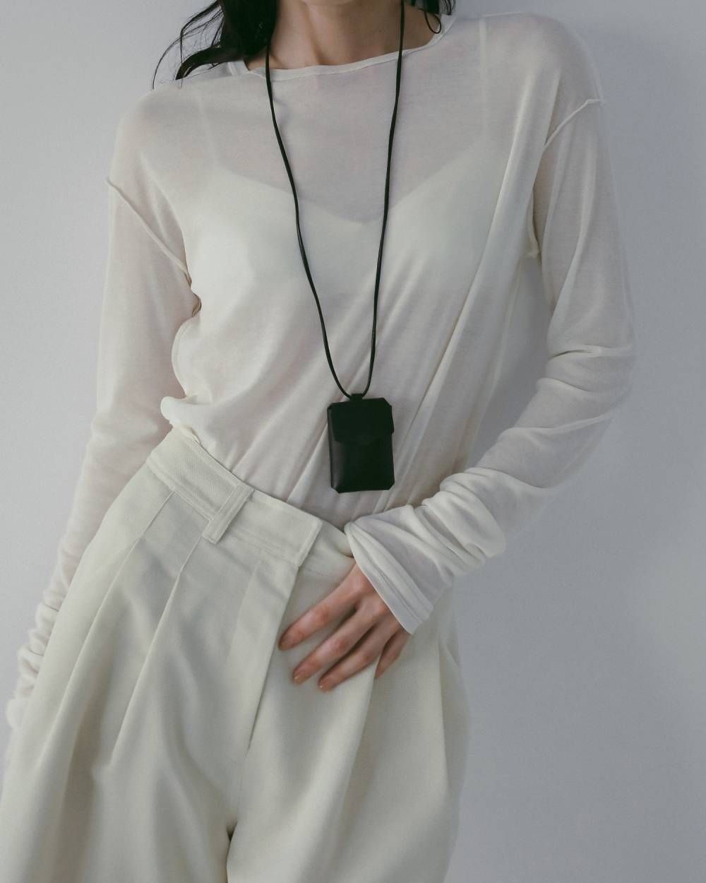 Sheer Long T-Shirts (Ivory) / シアーロングスリーブ Tシャツ (アイボリー) / 26SS