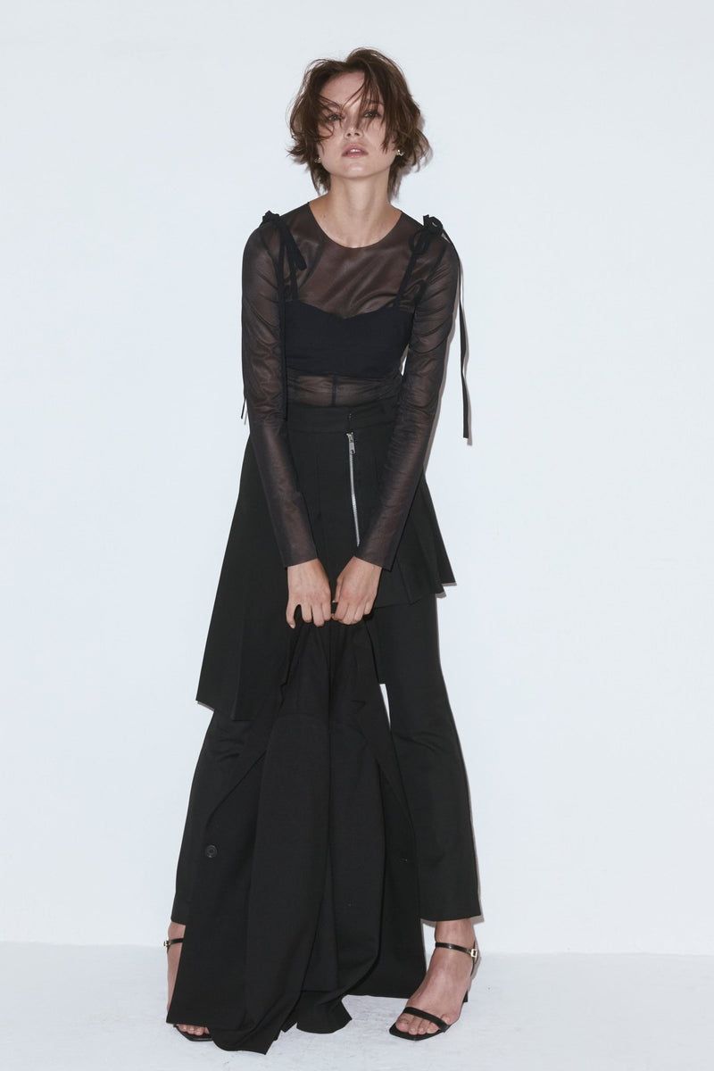 シアードッキングトップス (ブラック) Sheer docking top (Black)