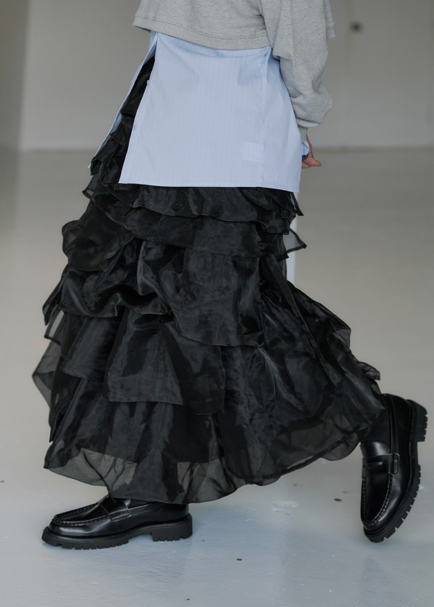 organdy random tiered pattern SK / オーガンジー ティアードスカート (ブラック) / 25AW /