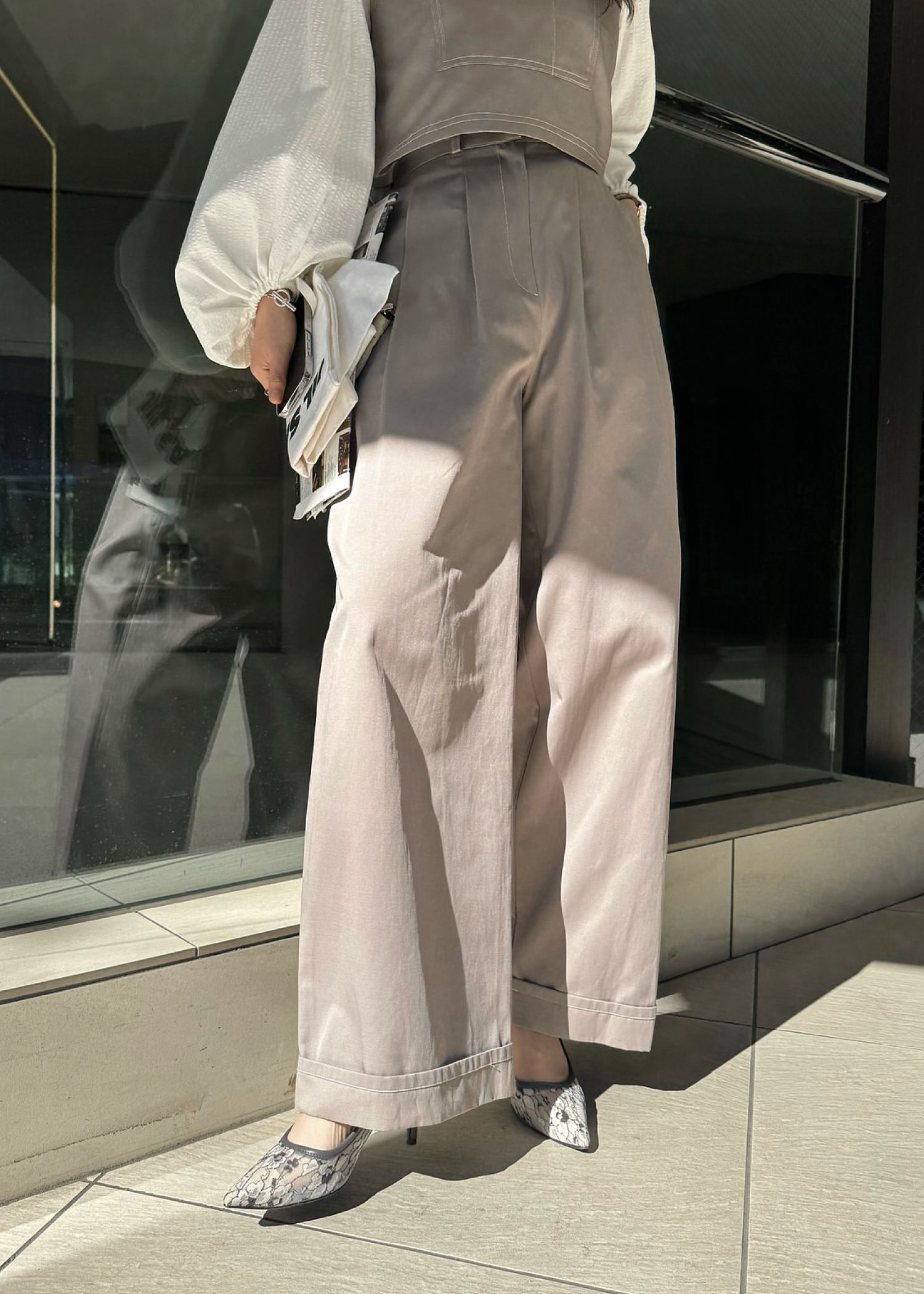 2piece roll up suspenders all-in-one (Caffe mocha) / 2ピースサスペンダーオールインワン (カフェモカ) / 26SS