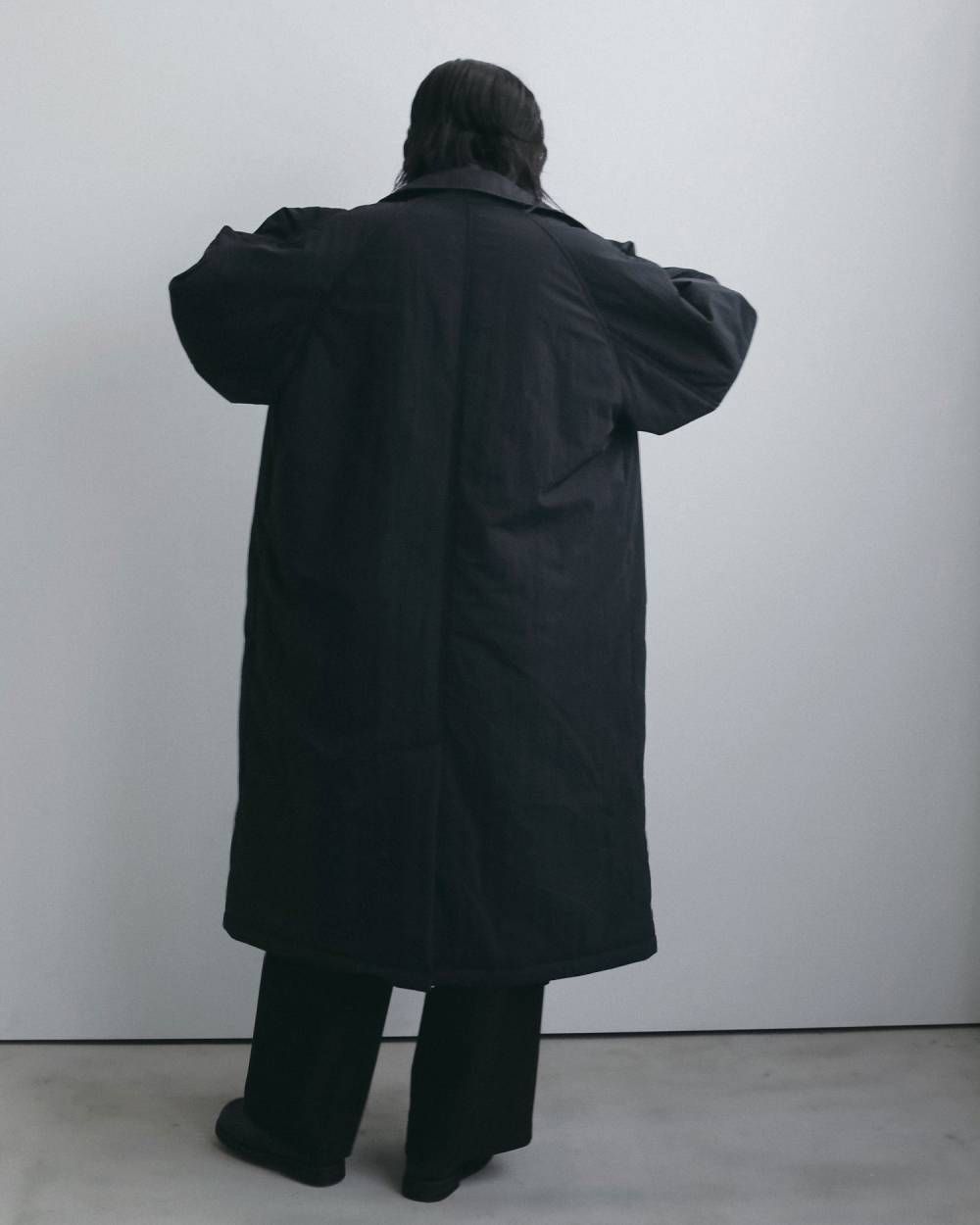 パッデッド ステンカラーコート (ブラック) Padded Soutiencollar Coat (Black) / 26AW 【6月29日まで期間限定予約】