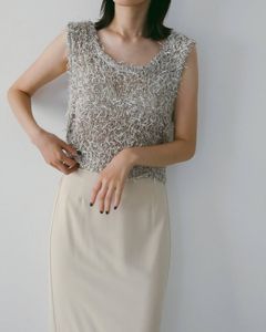 ミックスヤーン ニットベスト (アイボリー) Mixyarn Knit Vest (Ivory) / 26SS