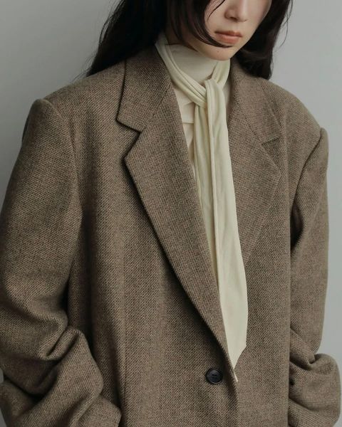 【25AW】Herringbone Wool Jacket / ヘリンボーン ウールジャケット (ベージュ)