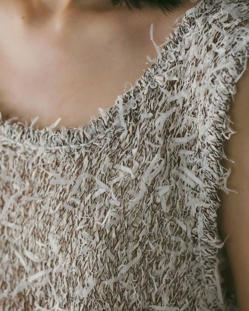 ミックスヤーン ニットベスト (アイボリー) Mixyarn Knit Vest (Ivory) / 26SS