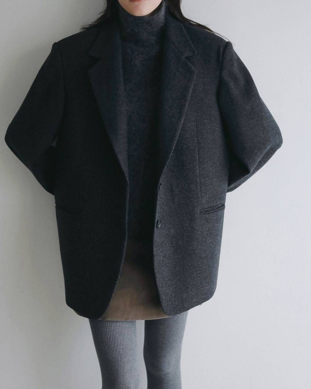ヘリンボーン ウール ジャケット (チャコールグレー) Herringbone Wool Jacket (Cgray) /  26AW