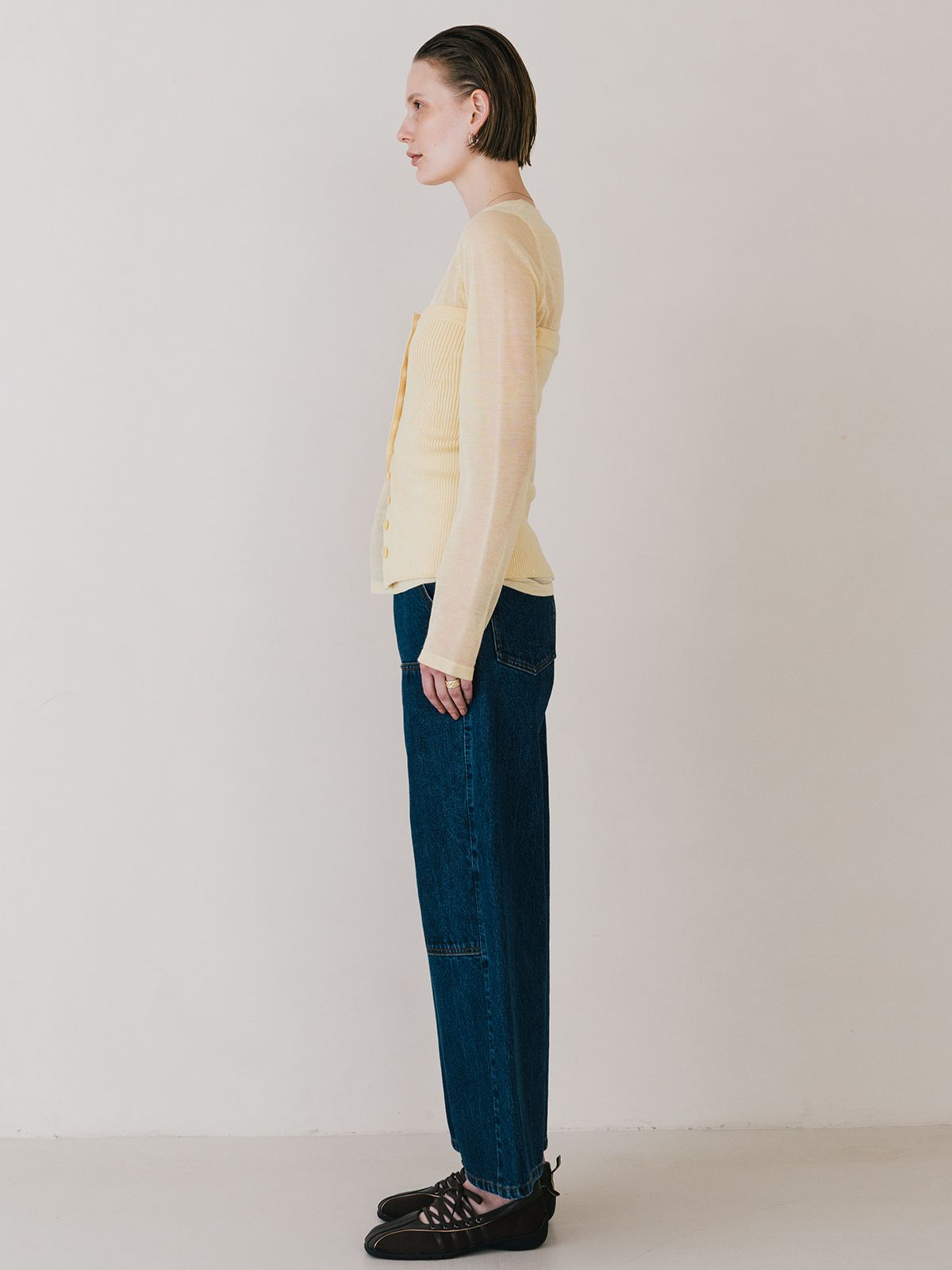 【25SS】RIB BUSTIER SET KNIT / リブ ビスチェセットニット (イエロー)
