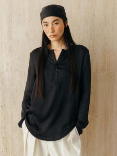 キュプラ トップス (チャコールグレー) CUPRO TOPS (Charcoal gray) /  26SS