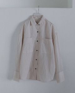 オープンカラーストライプシャツ (ピンク) Opencollar Stripe Shirts (Pink) / 26AW 【6月29日まで期間限定予約】