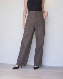 Cindy'sデニムストレートパンツ (ブラウン)