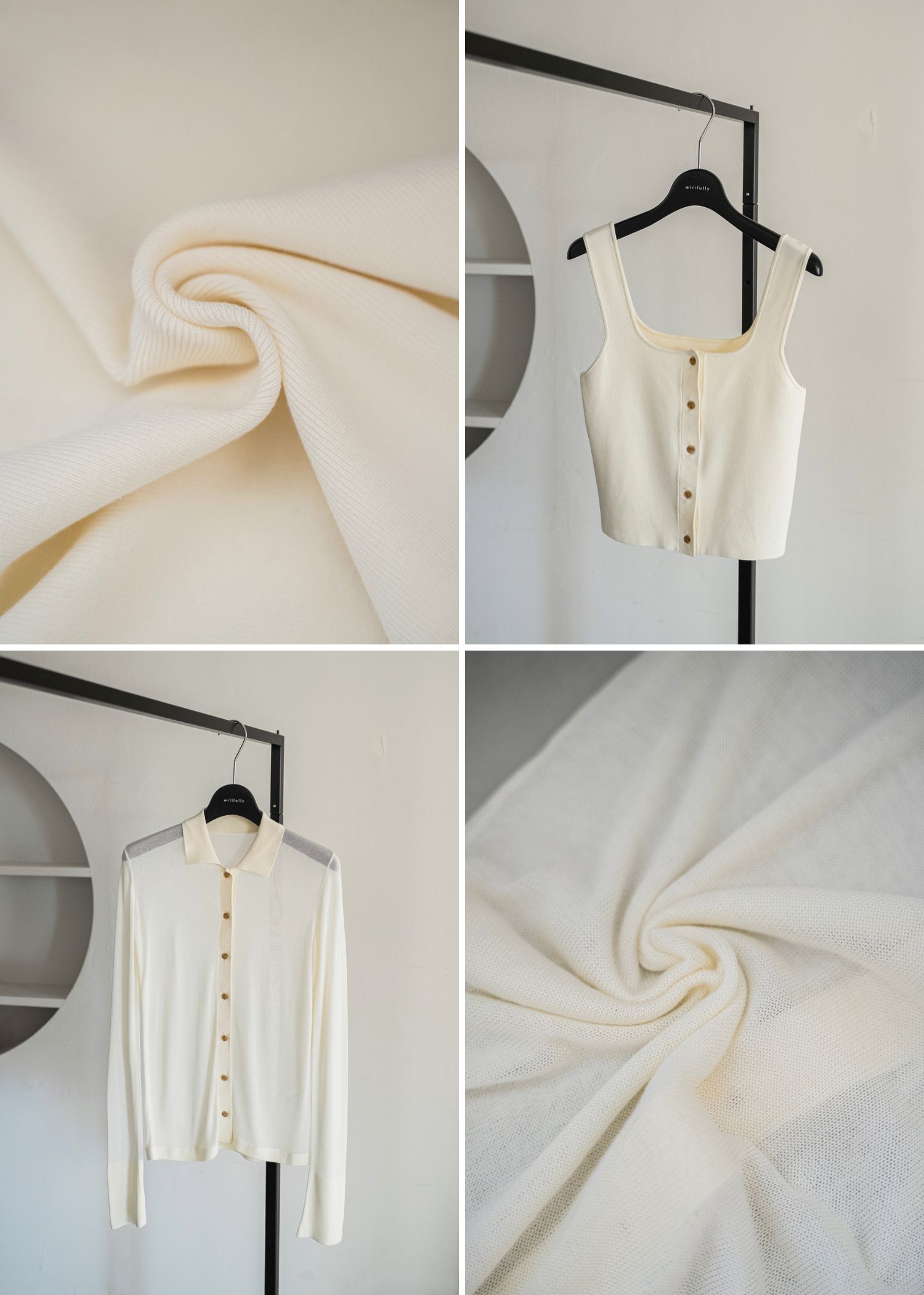 ニットシャツ&タンクトップ (シュガー) shirt collar & tank knit ensemble (Suga) /  26SS