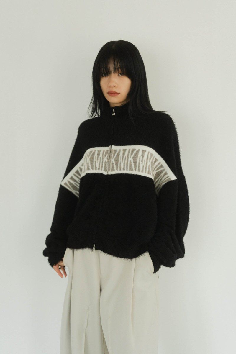 Knuth Marf - full zip motif cardigan / フルジップ モチーフカーディガン (ブラック) | Sir online  store / サー オンラインストア