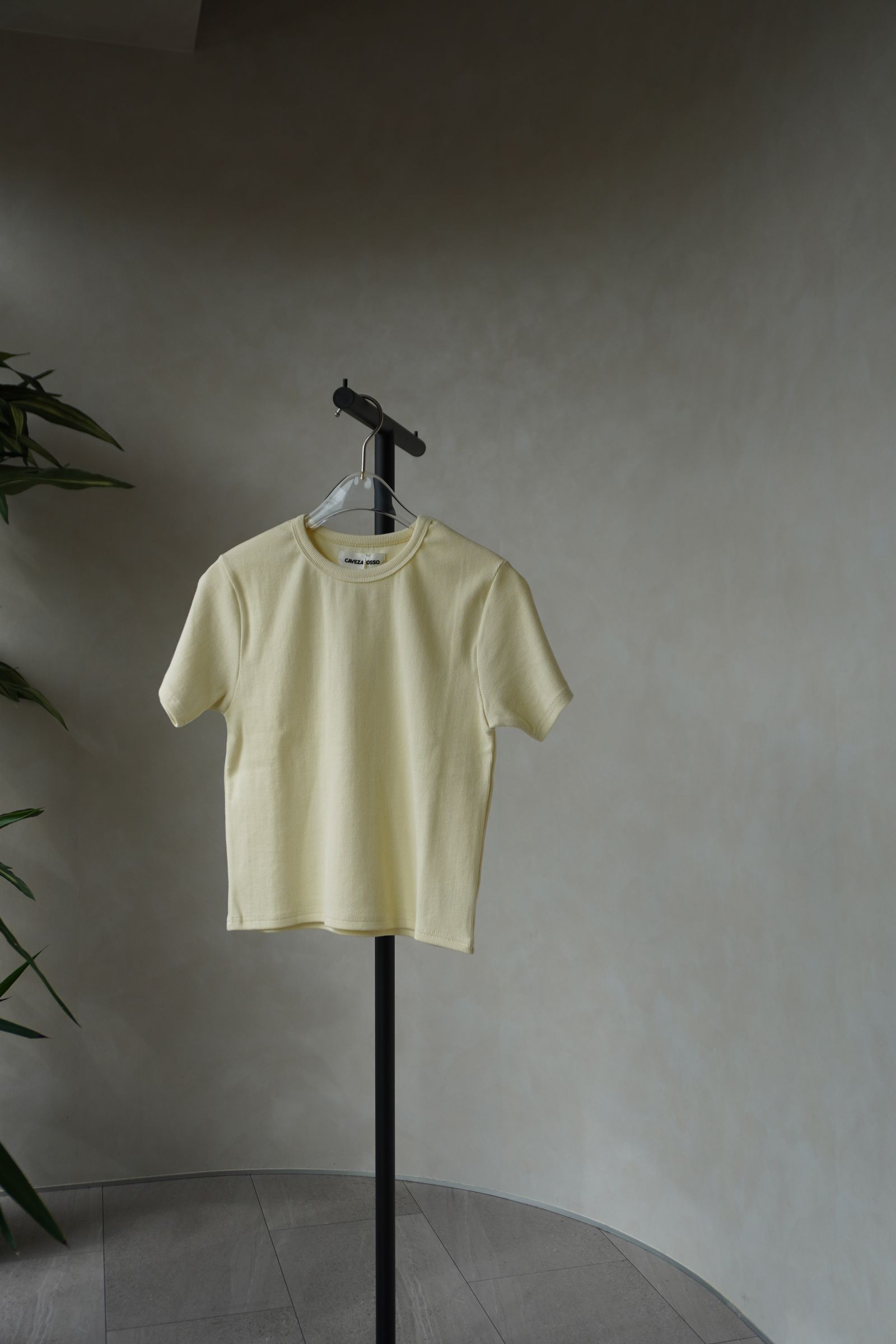 ベーシックスリムハーフスリーブTシャツ (バター) Basic T-shirt (Butter) /  26SS