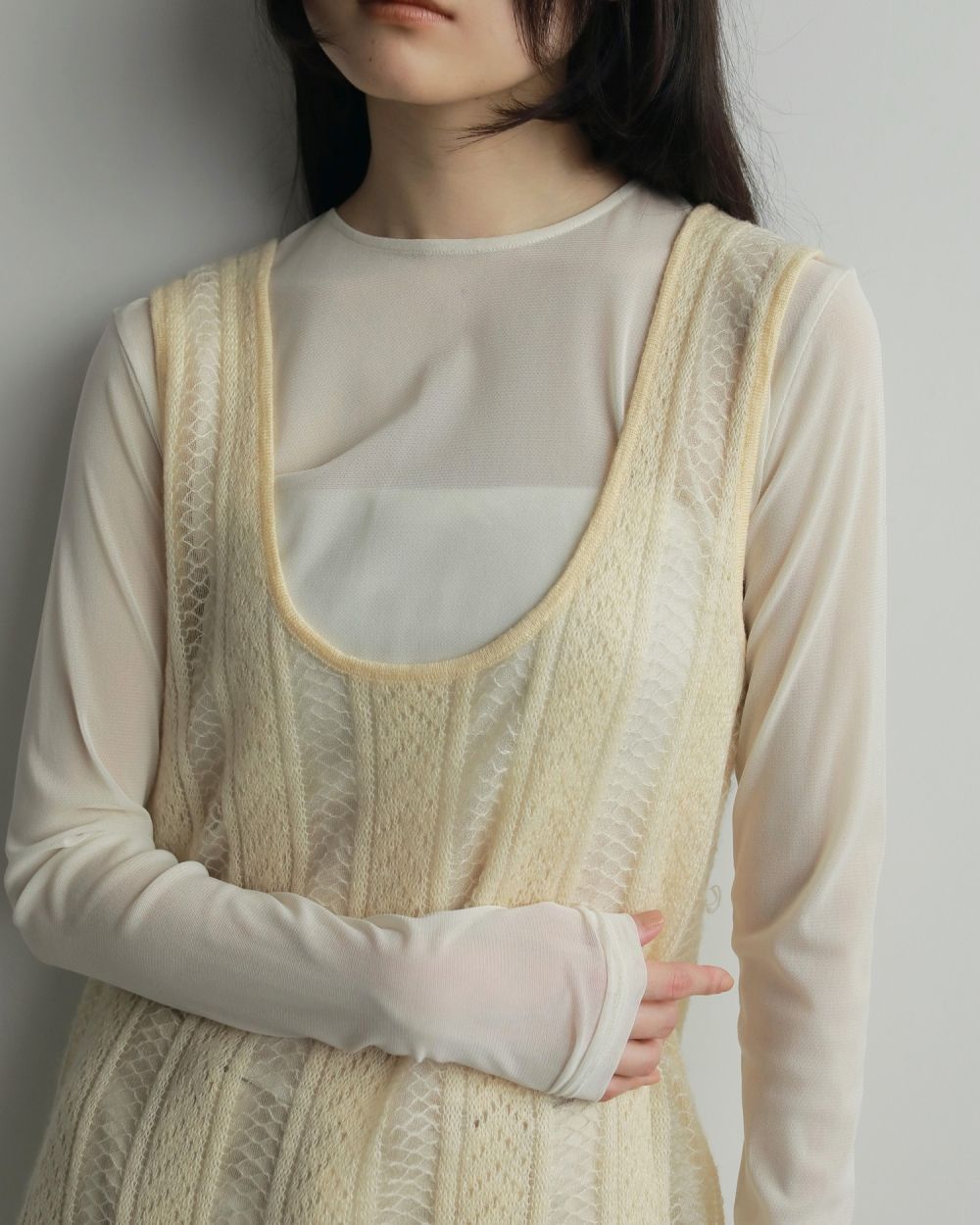 2way Sheer Tops (Ivory) / 2ウェイ シアートップス (アイボリー) / 26SS